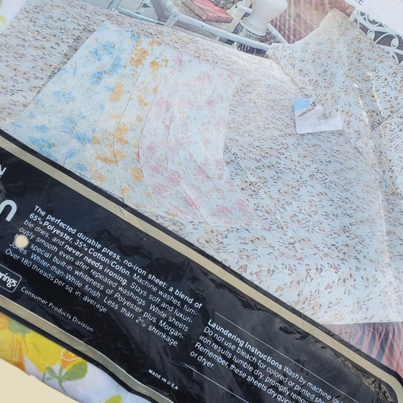 VTG Morgan Jones Princess Yellow Twin Flat Sheet - Picture 2 of 4